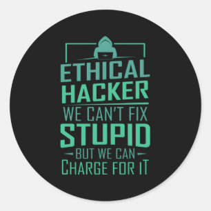 Sticker Rond Hacker programmeur de piratage Coding Hacking éthi