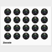 Sticker Rond Hacker Sket Crossbones (Feuille)