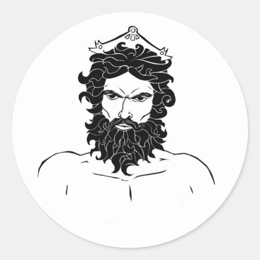 Sticker Rond Hadès noir et blanc (Devant)
