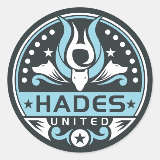 Sticker Rond Hades United Logo Navy Blue (Devant)