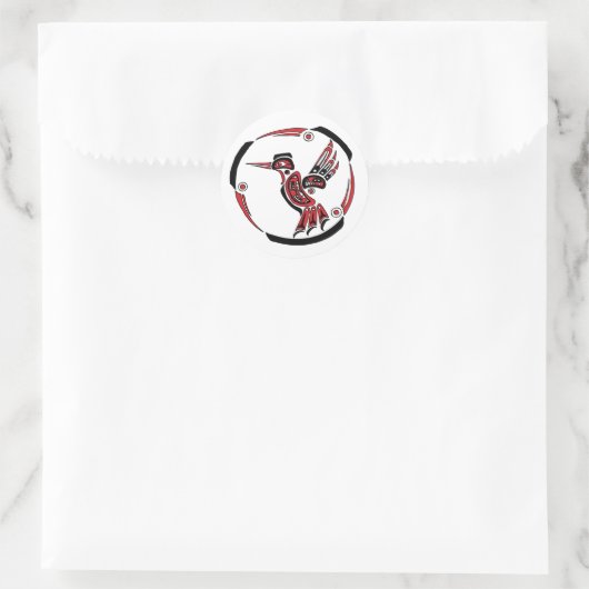 Sticker Rond Haida Hummingbird (Sac)