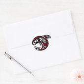 Sticker Rond Haida Orca North Coast Killer Whale Art (Enveloppe)