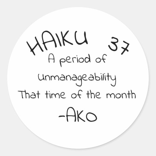 STICKER ROND HAIKU 37 (Devant)