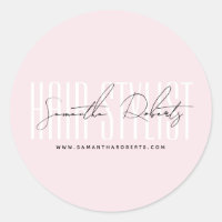 Hair styliste typographie moderne script rose clai