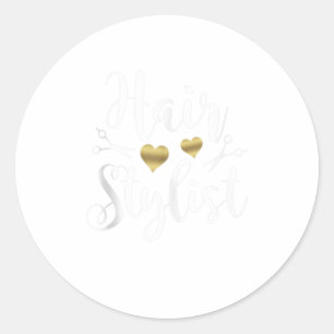 Sticker Rond Hairstyliste ciseaux cosmetologie mignonne esthéti