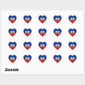 Sticker Rond Haïti Coeur du drapeau (Feuille)