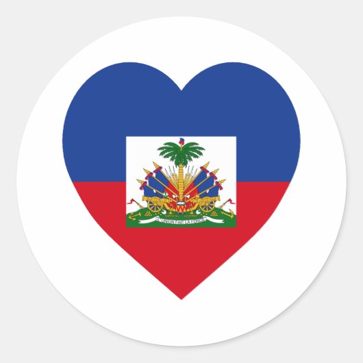 Sticker Rond Haïti Coeur du drapeau (Devant)