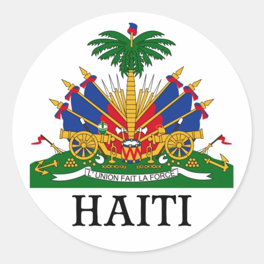 Sticker Rond HAÏTI - emblème/blason/drapeau/symbole (Devant)
