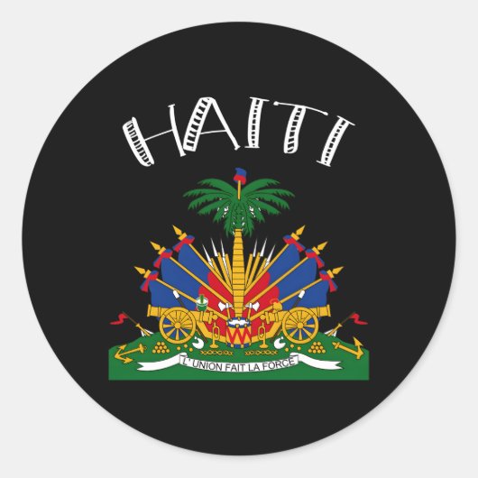 Sticker Rond Haïti Haïti Black Small (Devant)