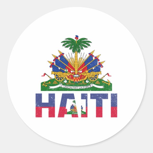 Sticker Rond Haïti Indépendance Drapeau haïtien Jour Drapeau ha (Devant)