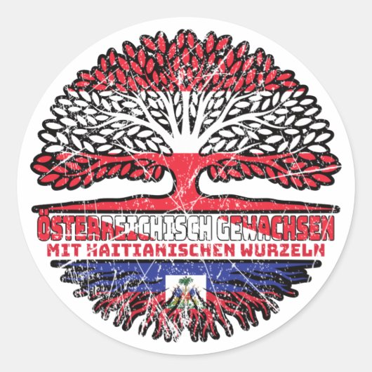 Sticker Rond Haitian Arbre autrichien (Devant)
