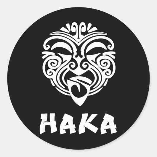 Sticker Rond Haka New Zealand Rugby Fans Maori Haka Dance (Devant)