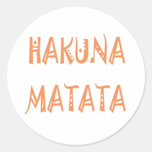 Sticker Rond Hakuna Matata - Art Tribal Africain (Devant)