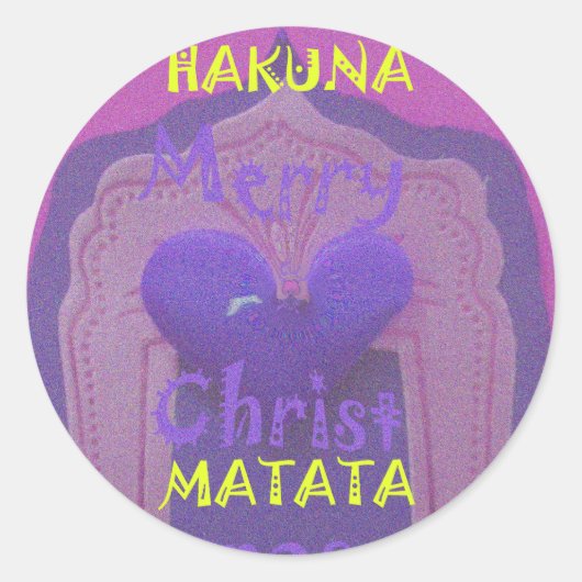 Sticker Rond Hakuna Matata Merry Christmas Love Design.jpg (Devant)