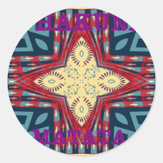 Sticker Rond Hakuna Matata Texte Hope Art Abstrait Design d'imp (Devant)