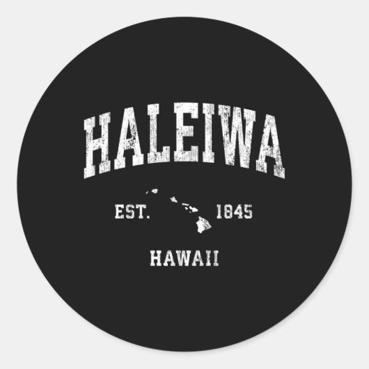 Sticker Rond Haleiwa Hawaii Hi Sports (Devant)