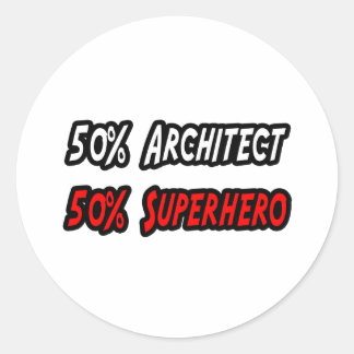 Sticker Rond Half Architect Half Superhero