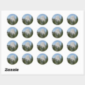Sticker Rond Half Dome depuis Panorama Trail II (Feuille)