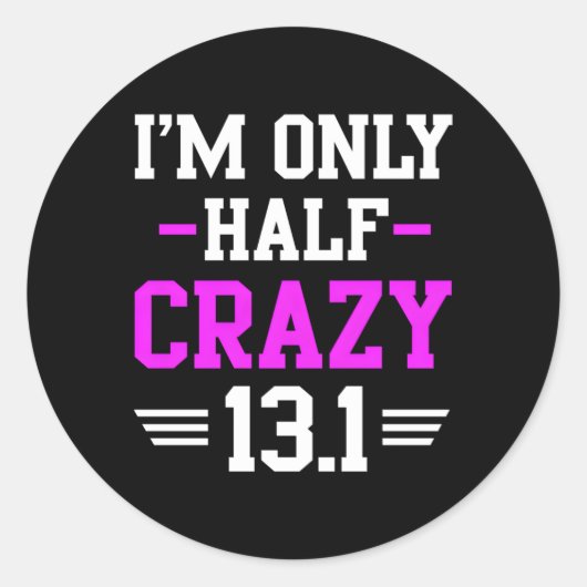 Sticker Rond Half Marathon Crazy Runner Training 131 Mile (Devant)