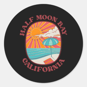 Sticker Rond Half Moon Bay Californie Ca