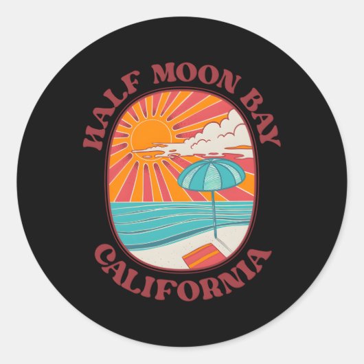 Sticker Rond Half Moon Bay Californie Ca (Devant)