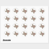 Sticker Rond Half My Heart est au Texas (Feuille)