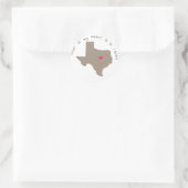 Sticker Rond Half My Heart est au Texas (Sac)