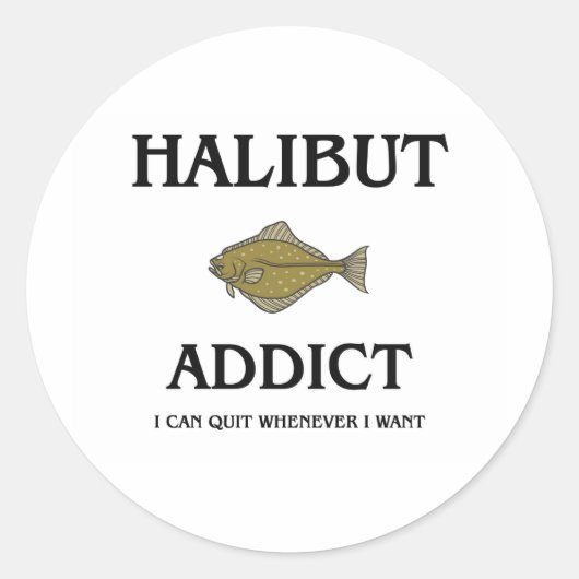 Sticker Rond Halibut Addict (Devant)