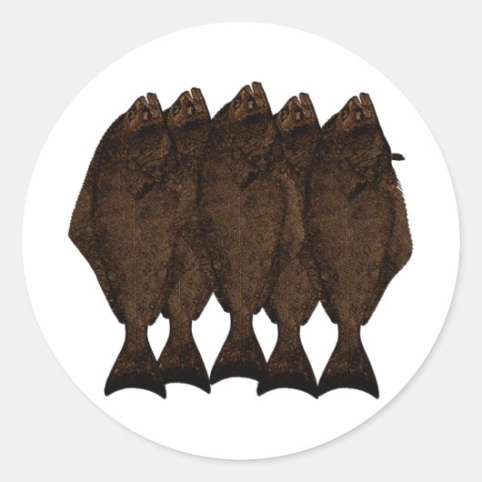 Sticker Rond Halibut Pacifique (Devant)