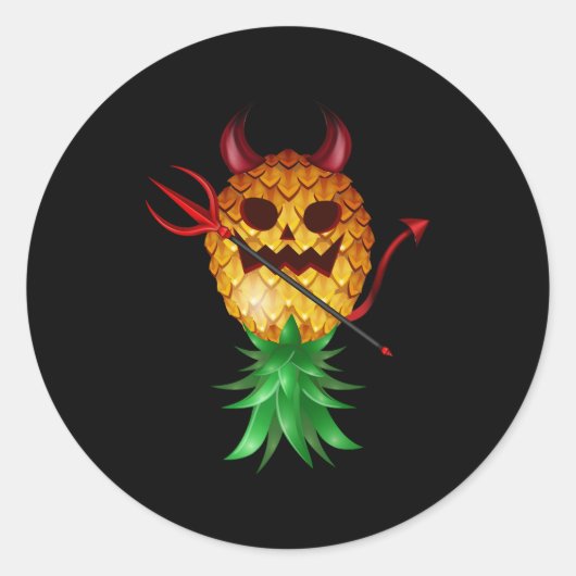 Sticker Rond Hallo Devil Horn Hallo (Devant)