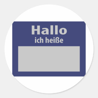 Sticker Rond hallo, symbole ich heisse