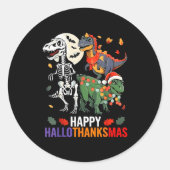 Sticker Rond Hallothanksmas Halloween Thanksgiving Christmas Di (Devant)