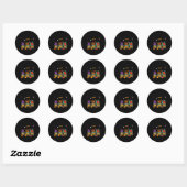 Sticker Rond Hallothanksmas Halloween Thanksgiving Christmas Sc (Feuille)