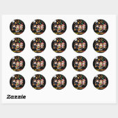 Sticker Rond Hallothanksmas Joyeuses Filles Thanksgiving Hallow (Feuille)
