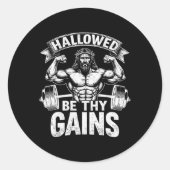 Sticker Rond Hallow Be Thains Christian Workout Gym Jesus (Devant)