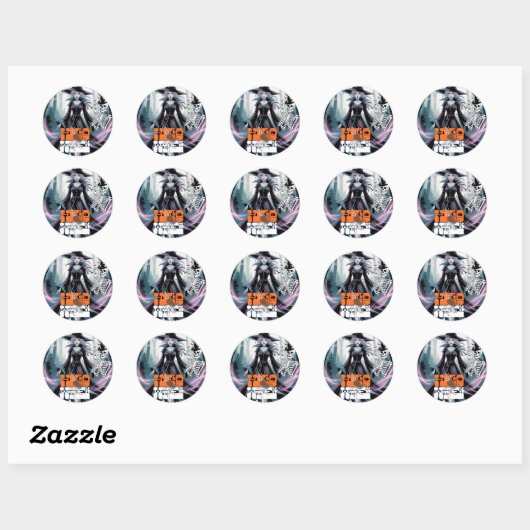 Sticker Rond Halloween  (Feuille)