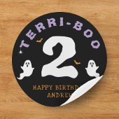 Sticker Rond Halloween 2e anniversaire Terri-Boo Twos Ghost got