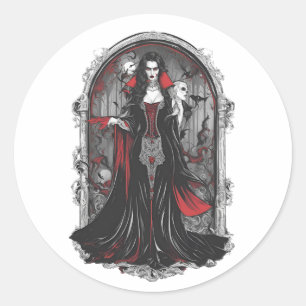 Sticker Rond Halloween 4 vampire, fun, monstre, horreur, t