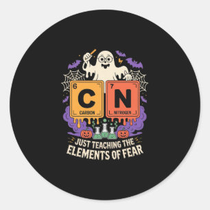 Sticker Rond Halloween 67 Mème Science Chimie Professeur Périod