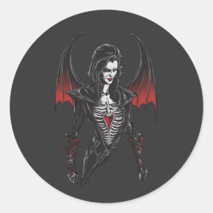 Sticker Rond Halloween 6 vampire, monstre effrayant, horreur,