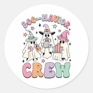 Sticker Rond Halloween Aba Cute Ghost Boo-havi, analyste du com
