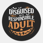 Sticker Rond Halloween Adulte Responsable (Devant)