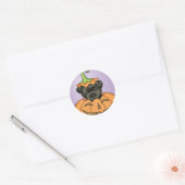 Sticker Rond Halloween Affenpinscher (Enveloppe)