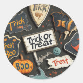 Sticker Rond Halloween amusant (Devant)