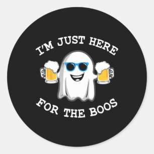 Sticker Rond Halloween amusant Tee Je suis juste ici pour le Bo