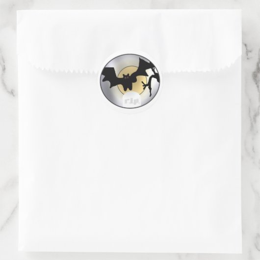 Sticker Rond Halloween Bats RIP (Sac)