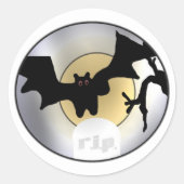 Sticker Rond Halloween Bats RIP (Devant)