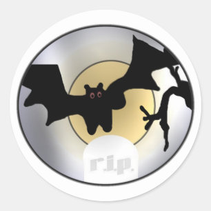 Sticker Rond Halloween Bats RIP