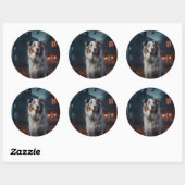 Sticker Rond Halloween, berger australien (Feuille)