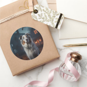 Sticker Rond Halloween, berger australien